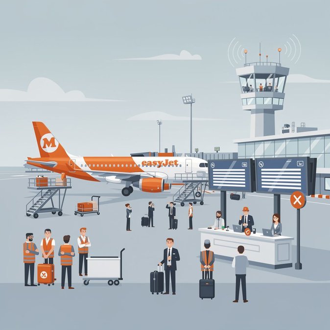 Huelgas nacionales de EasyJet y personal aeroportuario paralizan los cielos italianos el 13 de junio