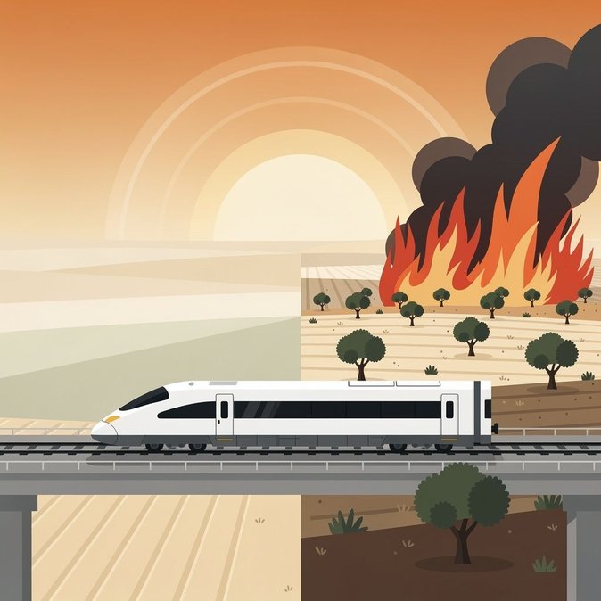 Wildfire forces suspension of Madrid–Barcelona high-speed rail services
