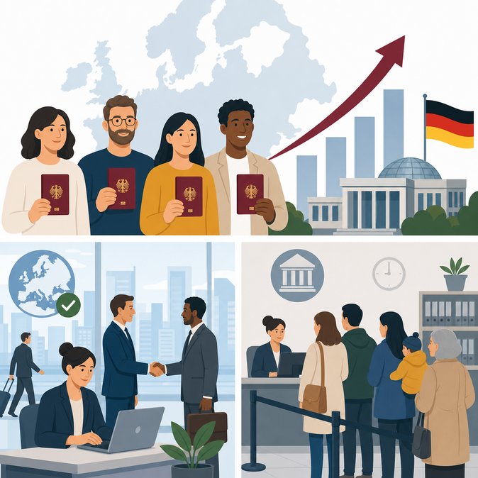 German naturalisations hit another record as new citizenship law beds in