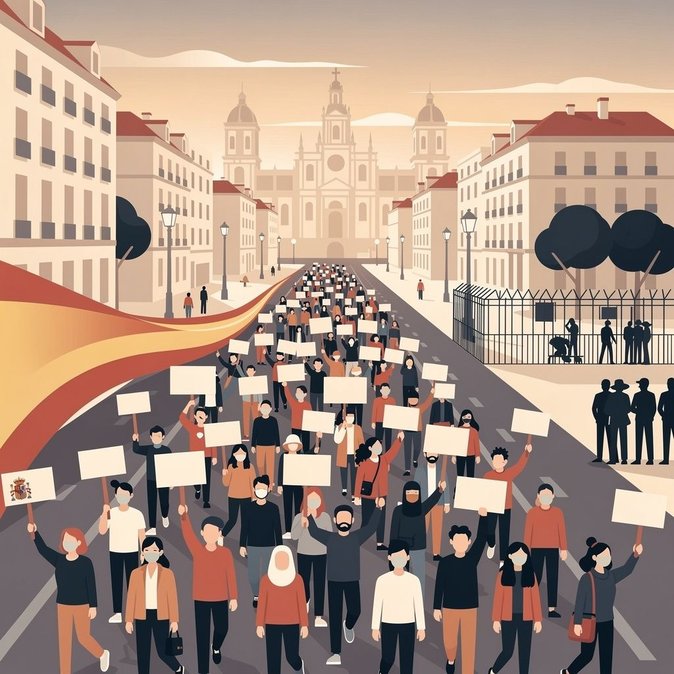 Thousands march in Madrid to demand elections and support Ceuta during migration crisis