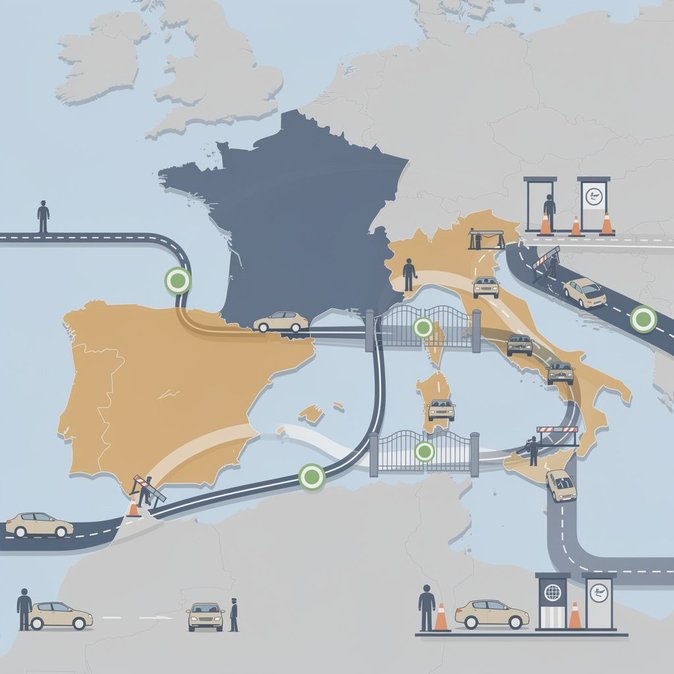 Italia y España eliminan los controles fronterizos internos, pero Francia mantiene sus revisiones