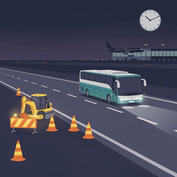 Des travaux routiers retardent le bus Sligo–Aéroport de Dublin, Bus Éireann annonce un retard de 20 minutes