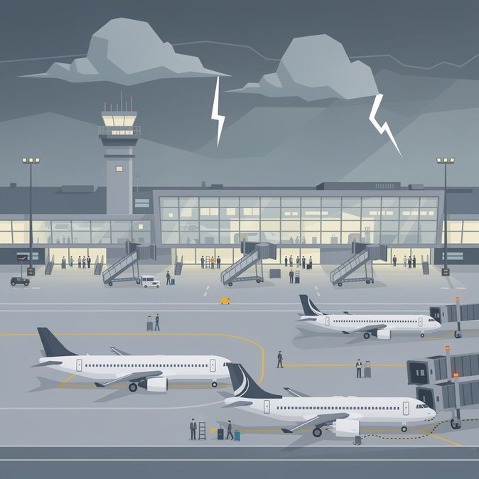 Severe thunderstorms delay more than 900 flights at Heathrow and Gatwick, NATS warns of rolling disruption