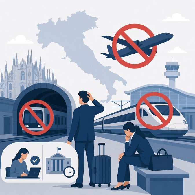 Nationwide 24-hour transport strike cripples travel across Italy on 29 May