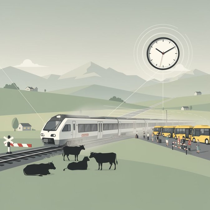 Ligne ferroviaire dans l'est de la Suisse interrompue pendant trois heures après une collision avec du bétail