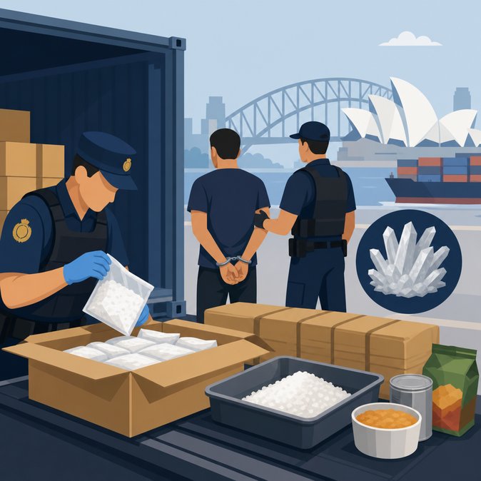 Australian Border Force Intercepts 166 kg of Pseudoephedrine, Arrests Indian National in Sydney