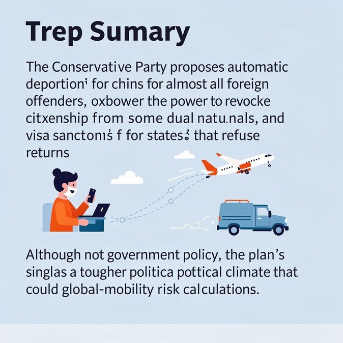 Conservatives pledge mass deportation of foreign offenders and visa sanctions for non-co-operative states