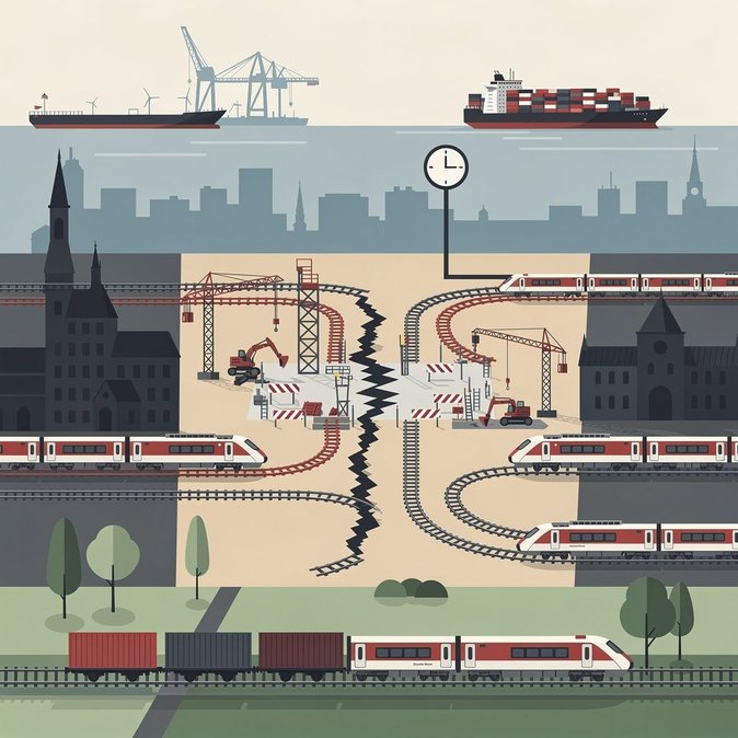 Total rail closure between Hamburg and Lübeck starts—freight and commuter detours in place
