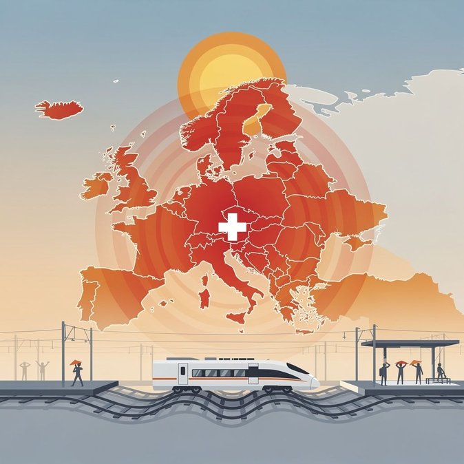 EU heatwave breaks records in Basel and drives rail operators to discourage travel