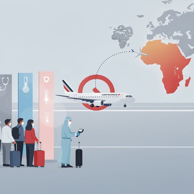 Air France halts Paris–Kinshasa flights after Ebola case; enhanced health screening at CDG