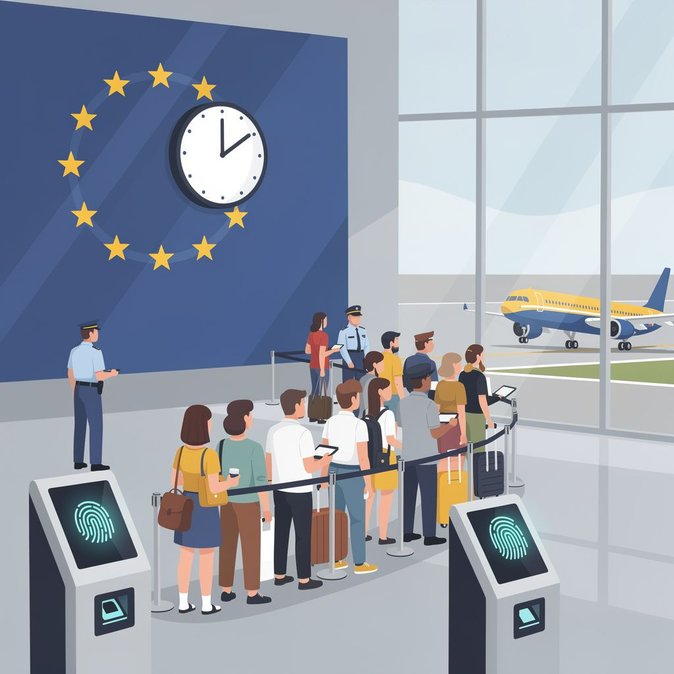 ريان إير تطلق إنذارًا بسبب طوابير الانتظار التي تستغرق ساعتين في برلين مع بدء فحوصات بصمات الأصابع لنظام الدخول الأوروبي (EES)