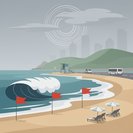 台风前海浪警报关闭石澳及大浪湾，周末休闲出行受影响