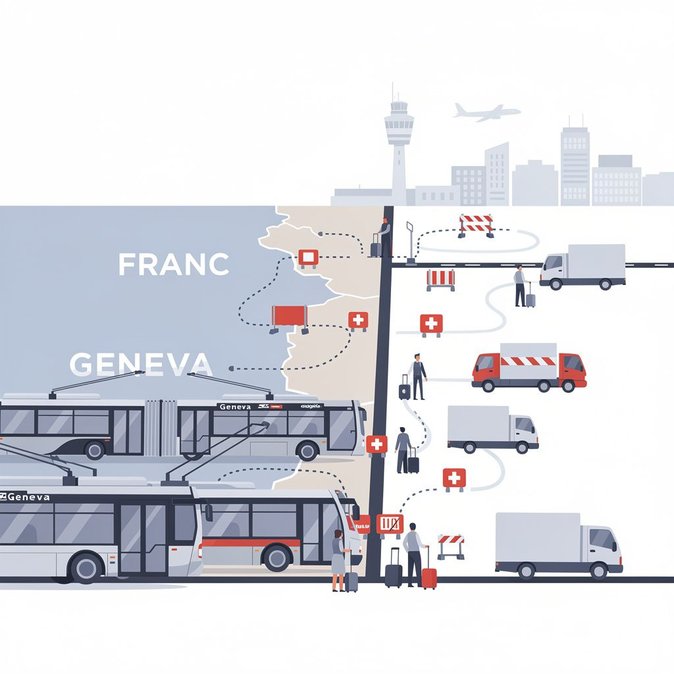 Geneva public transport cuts services as only seven border posts stay open during G7 summit in neighbouring Évian
