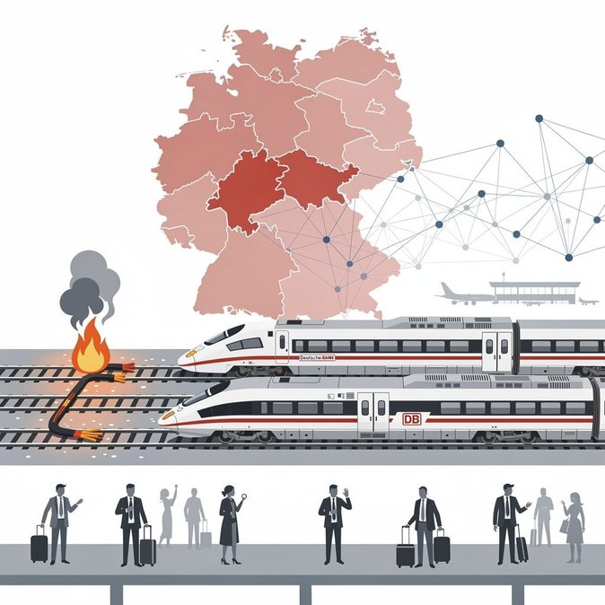 Nation-wide GSM-R outage and cable fire cripple German rail services, Hessen hardest hit
