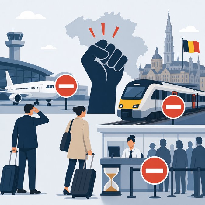 Nationwide Belgian Strike Disrupts Flights, Trains and Border Services on 31 May