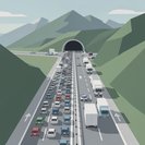 Gotthard Tunnel queues top 5 km on south portal as holiday traffic peaks