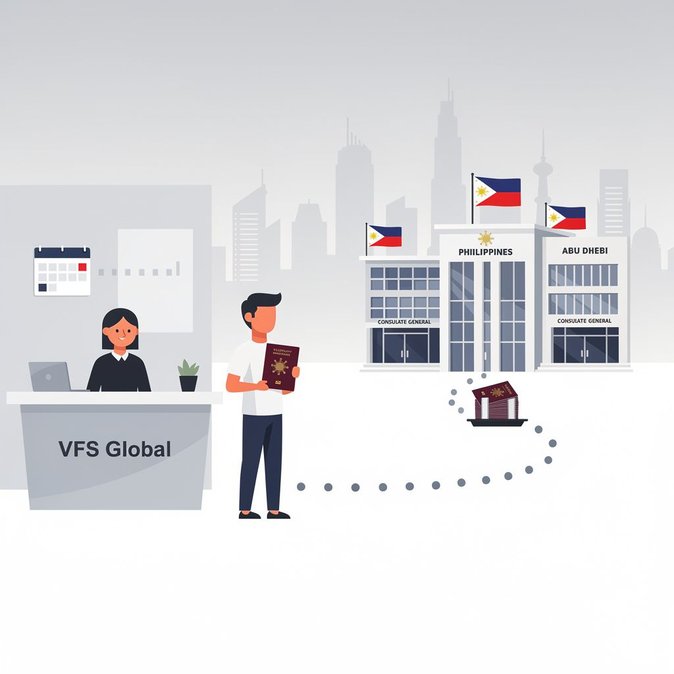 Los centros de pasaportes VFS filipinos en Abu Dhabi y Dubái cerrarán el 30 de junio