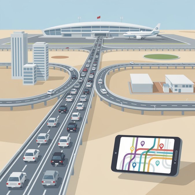 Morning bottlenecks on Dubai–Sharjah corridor slow access to DXB