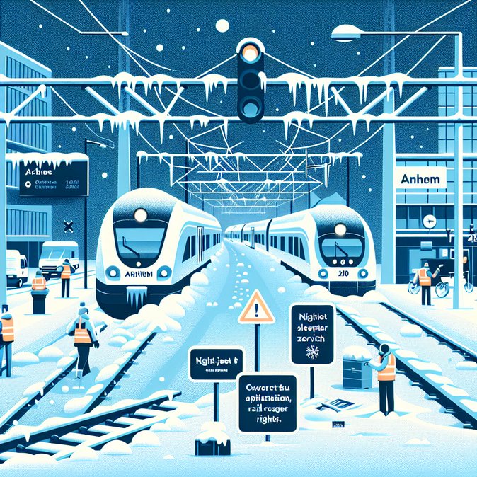 Dutch Blizzard Paralyses Arnhem Hub, Stranding Nightjet Zürich Sleepers and Basel ICE Services