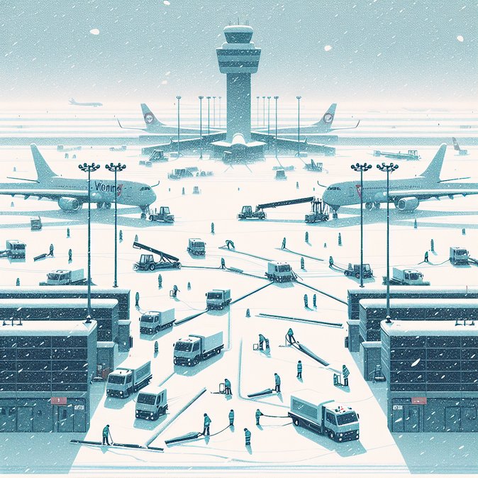 Snow-storm Aftermath: Vienna Airport Gradually Returns to Normal Operations