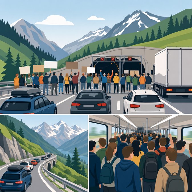 Une manifestation bloque l'autoroute du Brenner entre l'Allemagne et l'Italie pendant huit heures