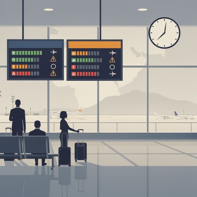 Regional tensions trigger flight delays and selective cancellations across UAE airports