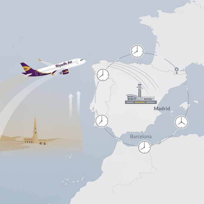 الخطوط الجوية الرياض تطلق رحلات إلى مدريد وسط تحذيرات من ازدحام مطارات إسبانيا