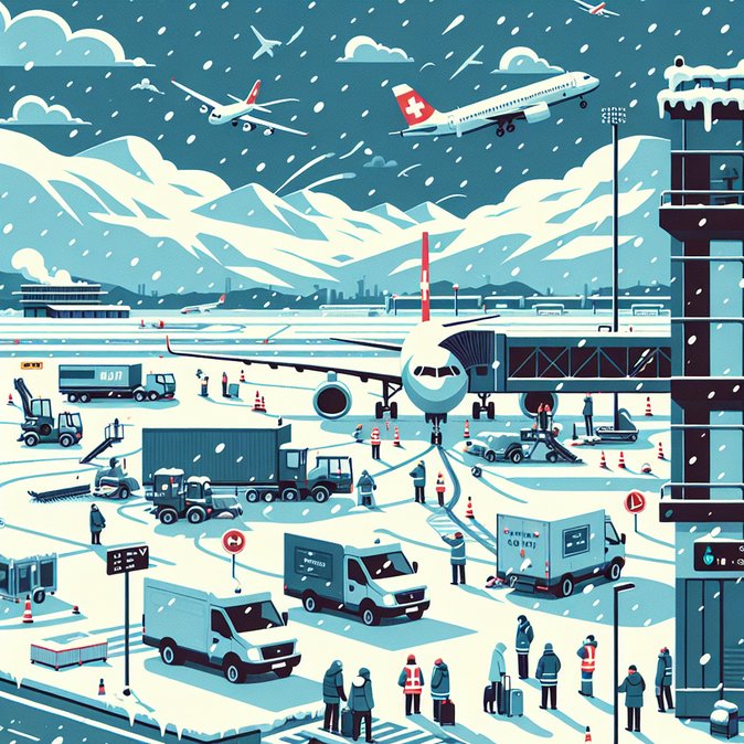 Winter Storm Grounds and Delays Hundreds of Flights at Zurich and Geneva Airports